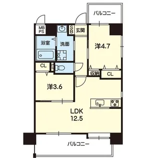ドノーレ熊本駅東【6階】の間取り