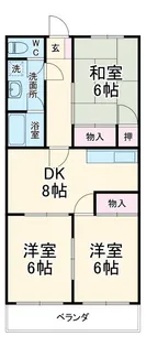 パレス中村【2階】の間取り