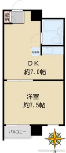 後楽園キャステール【6階】の間取り