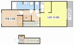 1LDKの間取り画像