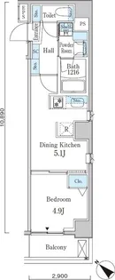 アヴェルーナ月島【7階】の間取り