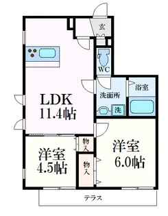 ヘーベルメゾン レ・セーナ【1階】の間取り