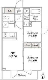 ルミーク本町イースト【2階】の間取り