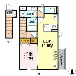 パレ天沼【2階】の間取り
