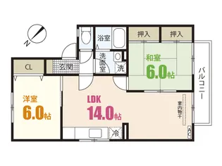 グリーンヒルズ 1号館【2階】の間取り