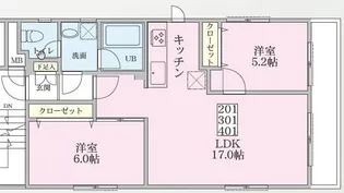 神奈川県横浜市神奈川区新町【マンション】の間取り
