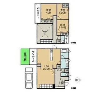 愛知県一宮市木曽川町玉ノ井字稲荷前【一戸建】の間取り