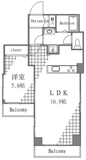 スパッジオ上野東【5階】の間取り