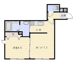 ヴィアーレ若葉【2階】の間取り