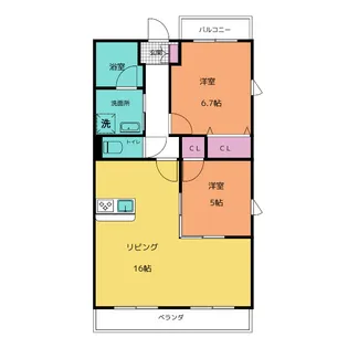 オルテンシア佐野【2階】の間取り
