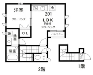 レフィナード千川【2階】の間取り
