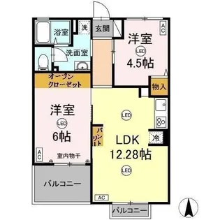 グランディール山中【2階】の間取り