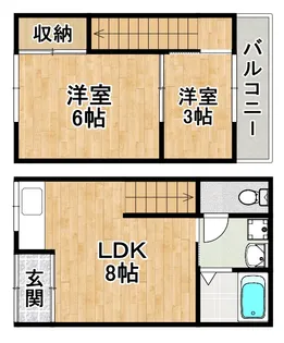 大阪府大阪市住吉区南住吉3【一戸建】の間取り