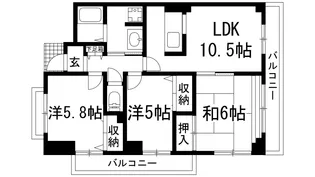 アビタシオン・アールデコ【2階】の間取り