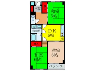 サンハイツ北豊島【2階】の間取り