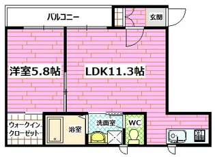 アビダシオン桃山【1階】の間取り