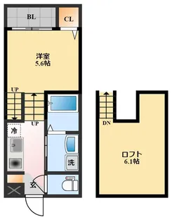 デ・クメール大手【1階】の間取り