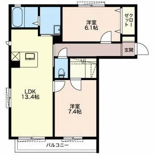 ドミール片西【2階】の間取り
