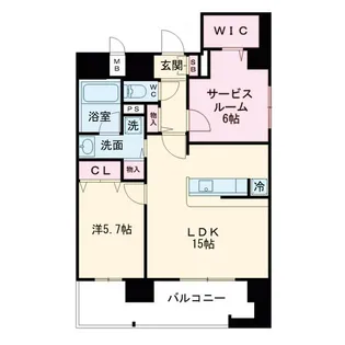 セレーナコンフォルト天神橋【10階】の間取り