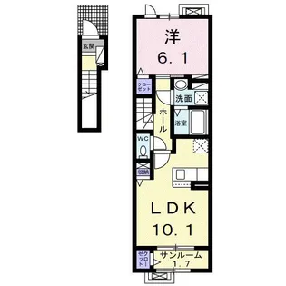 ノーススクエア中野【2階】の間取り