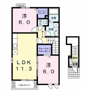 トゥルーハートB【2階】の間取り