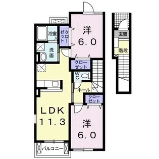 アルフローラ【2階】の間取り
