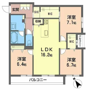 シャ一メゾン グランフィリア【3階】の間取り