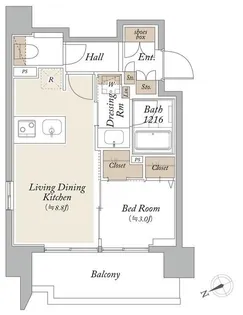 オーキッドレジデンス芝浦【3階】の間取り