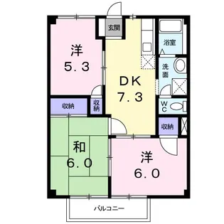 メゾンワタヌキII【1階】の間取り