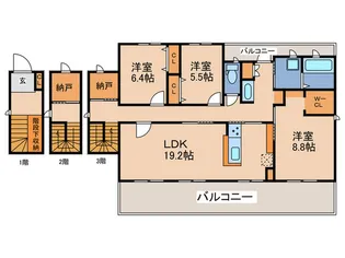 エルメゾンフィカーサ7110【3階】の間取り