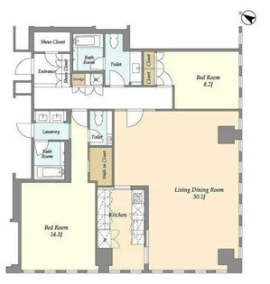 プルデンシャルタワーレジデンス【26階】の間取り