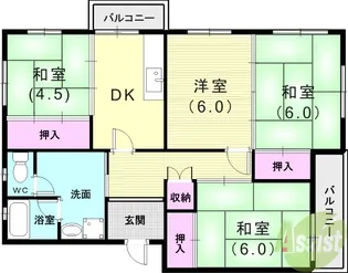 伊川谷住宅1号棟【5階】の間取り