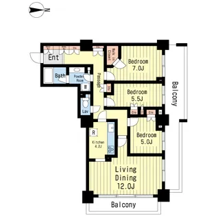 キャナルワーフタワーズWEST【13階】の間取り