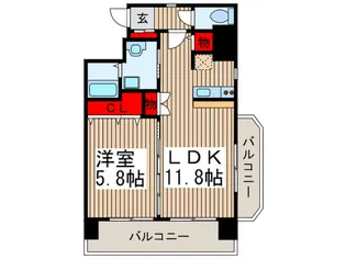フラットハラ氷川【7階】の間取り