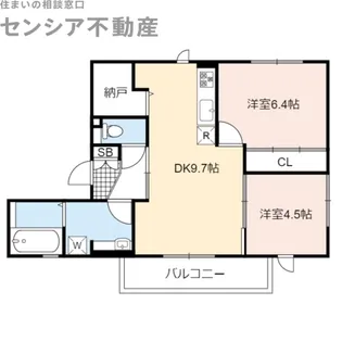 カーサ ウィステリア【1階】の間取り