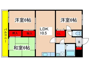 エ-デルハイム【2階】の間取り