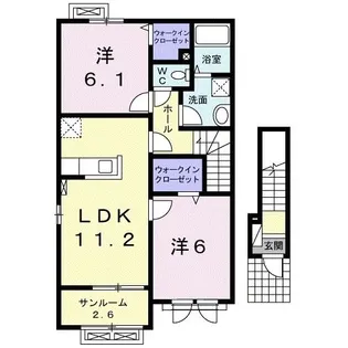 サニースクエア【2階】の間取り