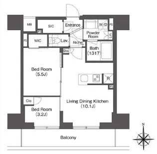 コンフォリア東新宿【9階】の間取り