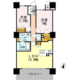 ロイヤルパークスERささしま SOUTH【8階】の間取り