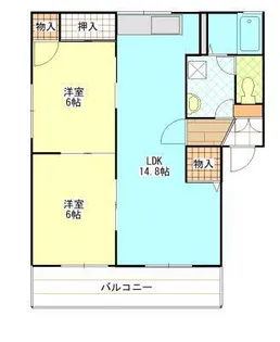 ディアス芥子山 B【2階】の間取り