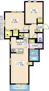 ブルームハイツ弘明寺【1階】の間取り