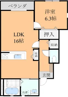 カーサマコト【1階】の間取り