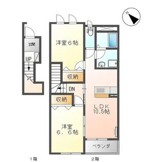 カーサ・ソレイユ【2階】の間取り