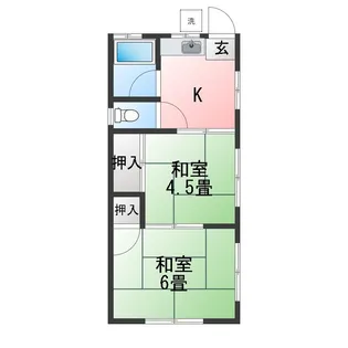 コーポ曷川【1階】の間取り