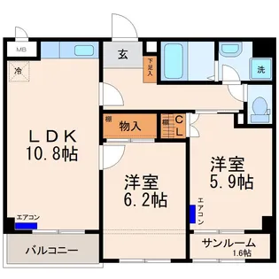 Mレジデンス須磨【1階】の間取り