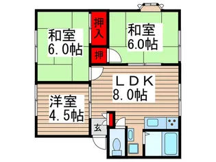 エクレーヌB【1階】の間取り