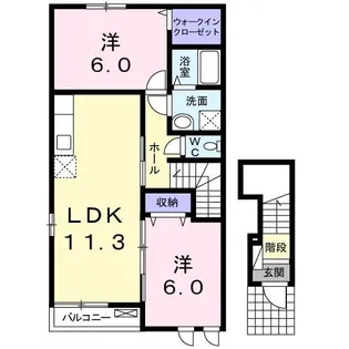 フェアステージB【2階】の間取り