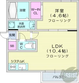 仮)シキレジデンス南平岸【4階】の間取り
