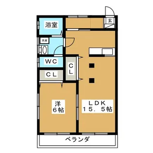第1フラワーハイツ【1階】の間取り