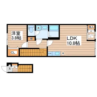 リヴェール西中田【2階】の間取り